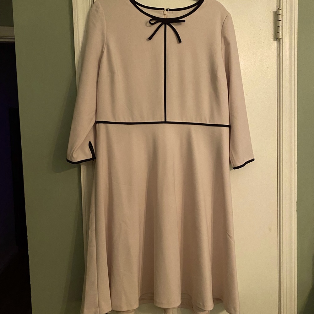 Pale Pink Talbots Dress with Black Trim